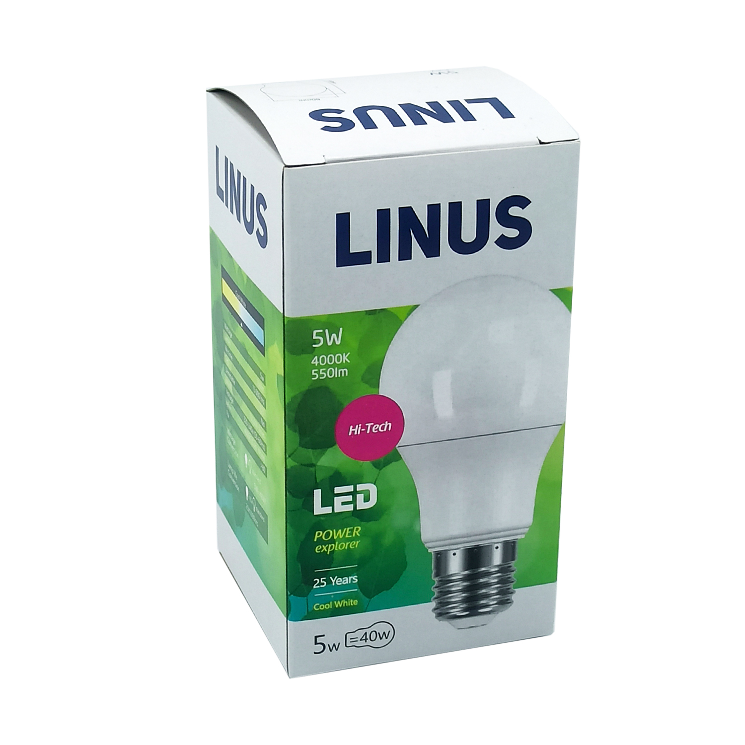 ნათურა სტანდარტული LINUS Lin80-2957 LED 5W E27 4000K — ნათურა და ვაზნა